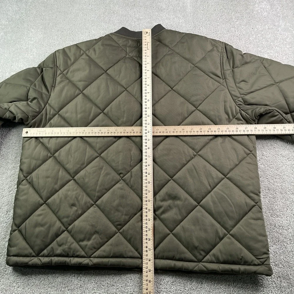 Banana Republic Jacket Mens XXL Olive Green Quilted Bomber Snap Zip Up Coat